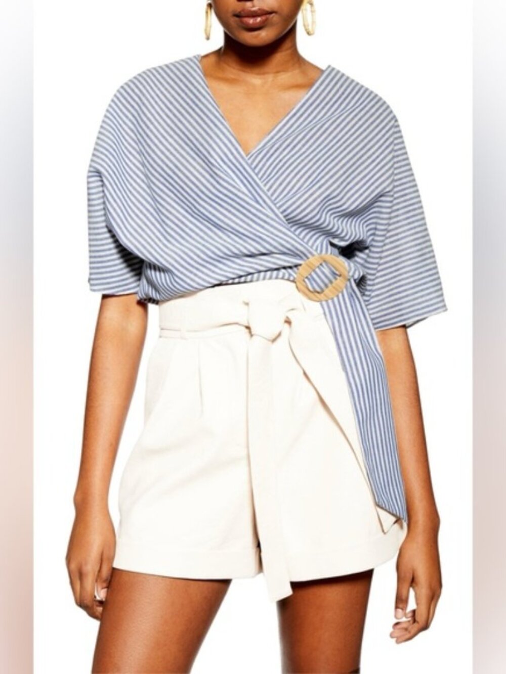 Topshop Buckle Wrap Top